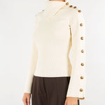 Pullover Burro in maglia con bottoni gioiello MK03S66E2 193 ELISABETTA FRANCHI 
