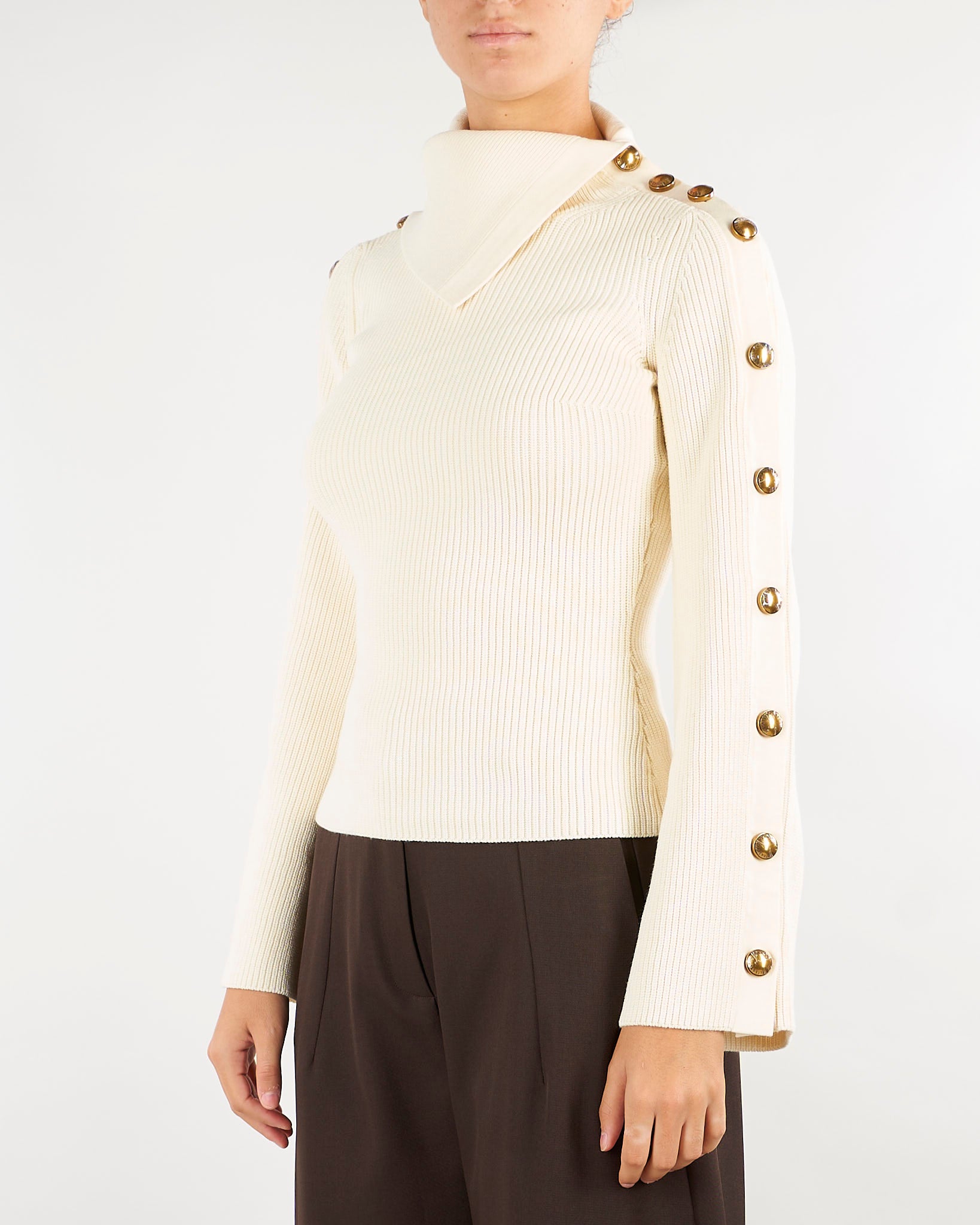 Pullover Burro in maglia con bottoni gioiello MK03S66E2 193 ELISABETTA FRANCHI 