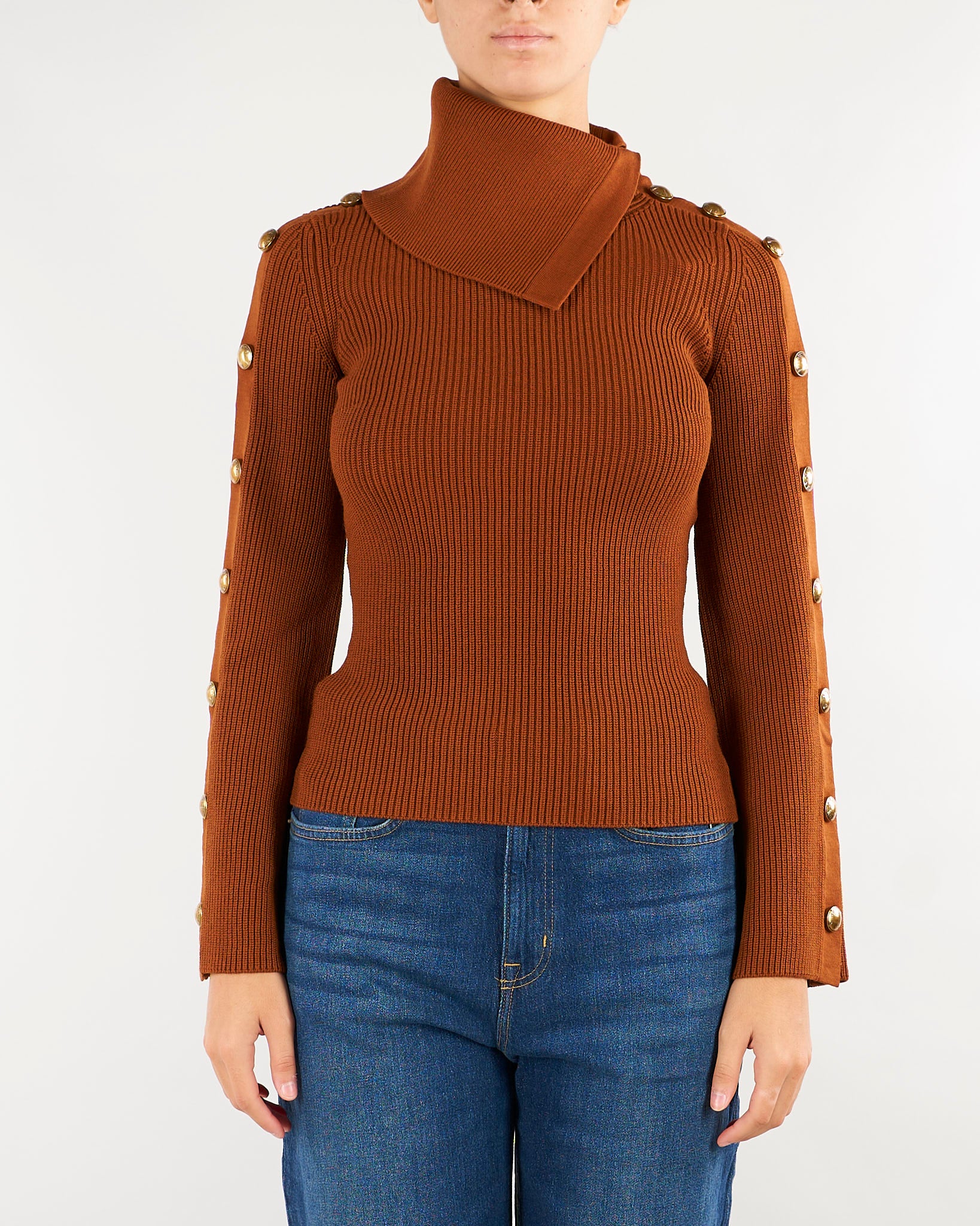 Pullover Sigaro in maglia con bottoni gioiello MK03S66E2 FK3 ELISABETTA FRANCHI 