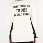 Cardigan Burro-Nero con profili a contrasto e stampa lettering MK13S66E2 E84 ELISABETTA FRANCHI 