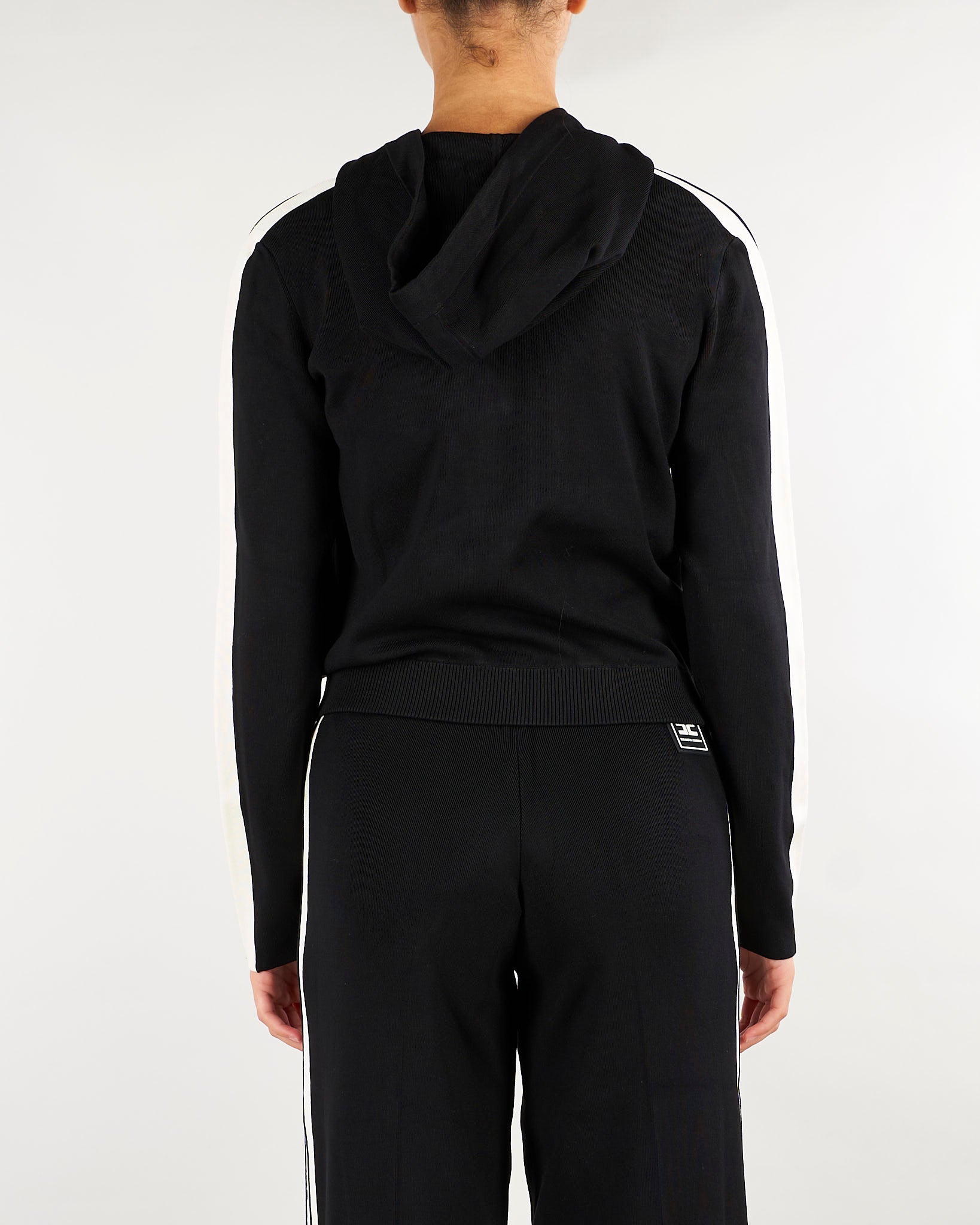Felpa in maglia Nero-Burro bicolore con logo MK15S66E2 685 ELISABETTA FRANCHI 