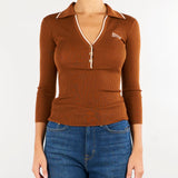 Polo Sigaro-Nude in maglia a costine MK17B66E2 FQ4 ELISABETTA FRANCHI 