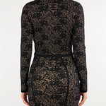 Cardigan Nero-Pelle in pizzo MK29Q66E2 FR9 ELISABETTA FRANCHI 