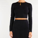 Top Nero in maglia a trama snake MK32S67E2 110 ELISABETTA FRANCHI 