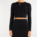 Top Nero in maglia a trama snake MK32S67E2 110 ELISABETTA FRANCHI 