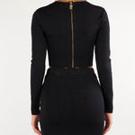 Top Nero in maglia a trama snake MK32S67E2 110 ELISABETTA FRANCHI 