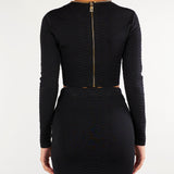 Top Nero in maglia a trama snake MK32S67E2 110 ELISABETTA FRANCHI 