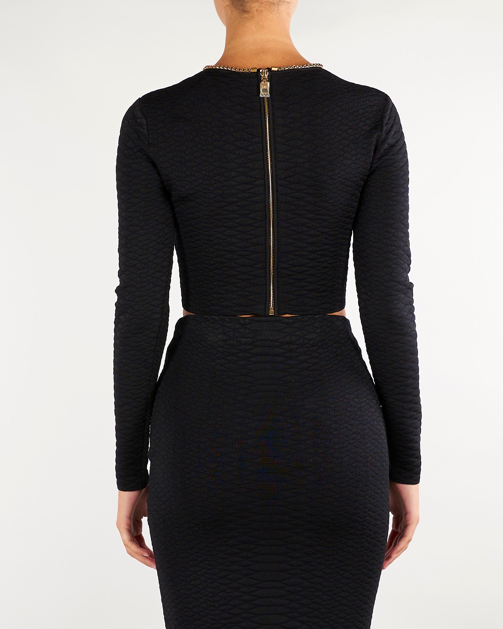 Top Nero in maglia a trama snake MK32S67E2 110 ELISABETTA FRANCHI 