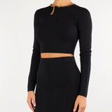 Top Nero in maglia a trama snake MK32S67E2 110 ELISABETTA FRANCHI 