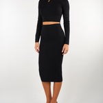 Top Nero in maglia a trama snake MK32S67E2 110 ELISABETTA FRANCHI 