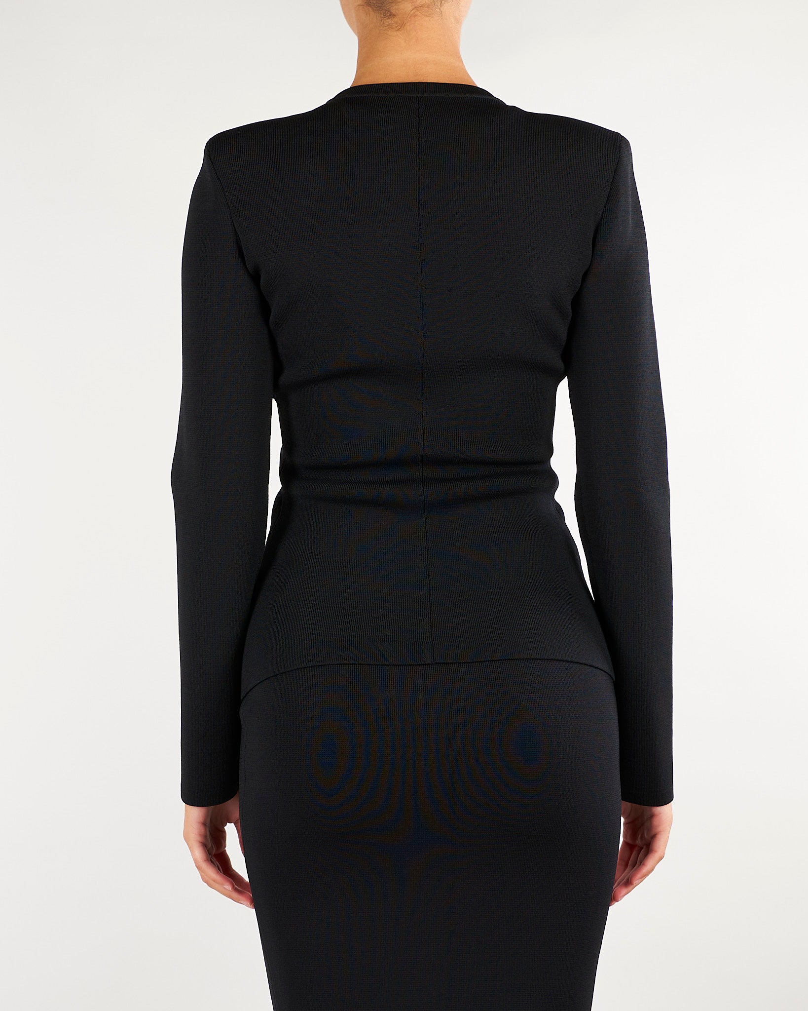 Cardigan Nero in maglia con zip MK68B66E2 110 ELISABETTA FRANCHI 