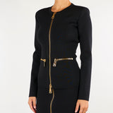 Cardigan Nero in maglia con zip MK68B66E2 110 ELISABETTA FRANCHI 