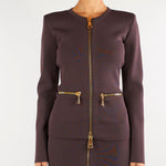 Cardigan Dark Chocolate in maglia con zip MK68B66E2 EV9 ELISABETTA FRANCHI 