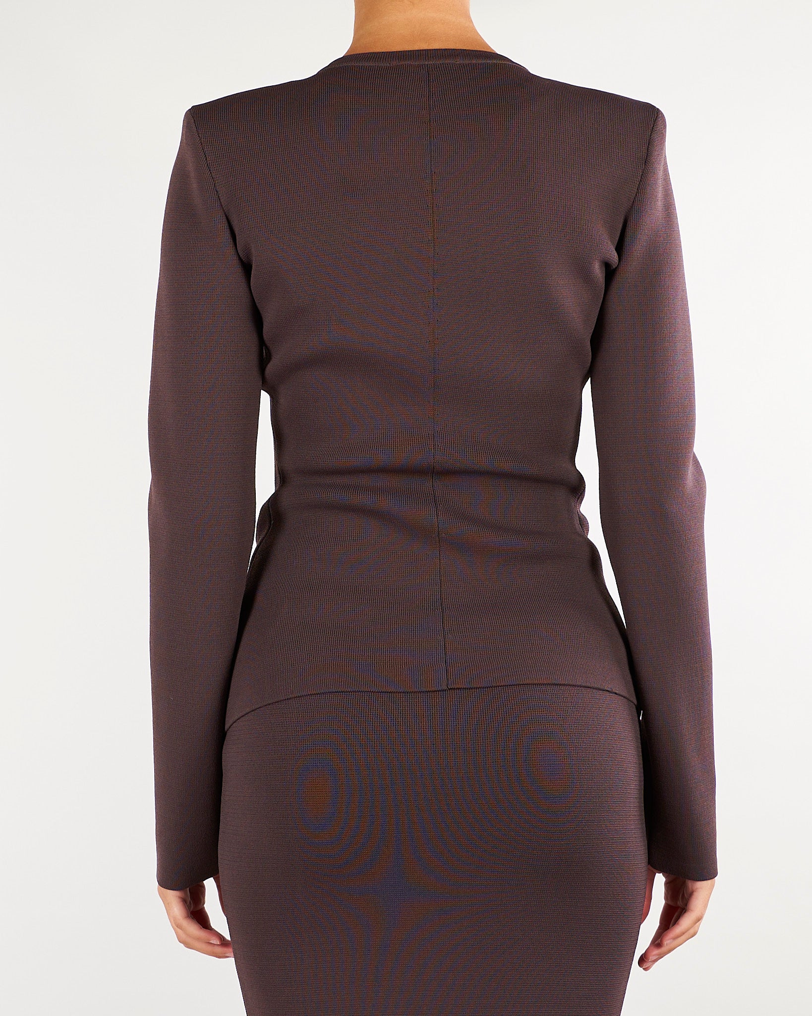 Cardigan Dark Chocolate in maglia con zip MK68B66E2 EV9 ELISABETTA FRANCHI 