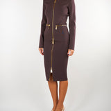 Cardigan Dark Chocolate in maglia con zip MK68B66E2 EV9 ELISABETTA FRANCHI 