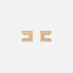 Orecchini logo Oro Giallo con strass OR23A66E2 U95 ELISABETTA FRANCHI 