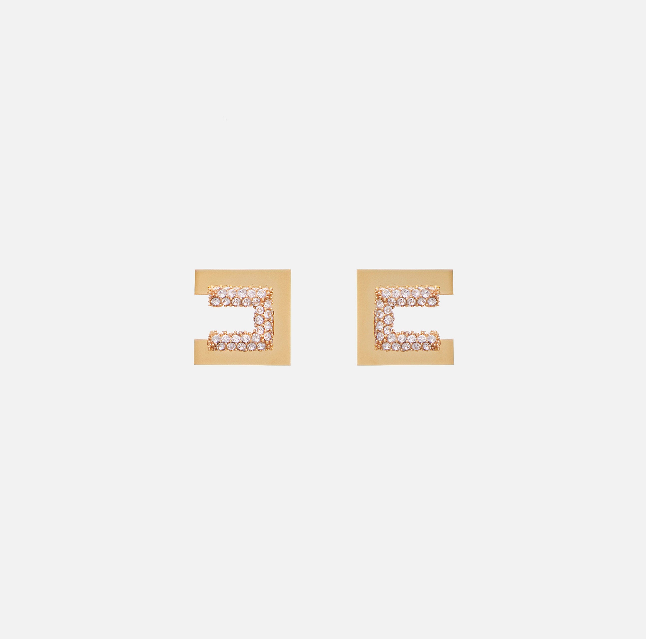 Orecchini logo Oro Giallo con strass OR23A66E2 U95 ELISABETTA FRANCHI 