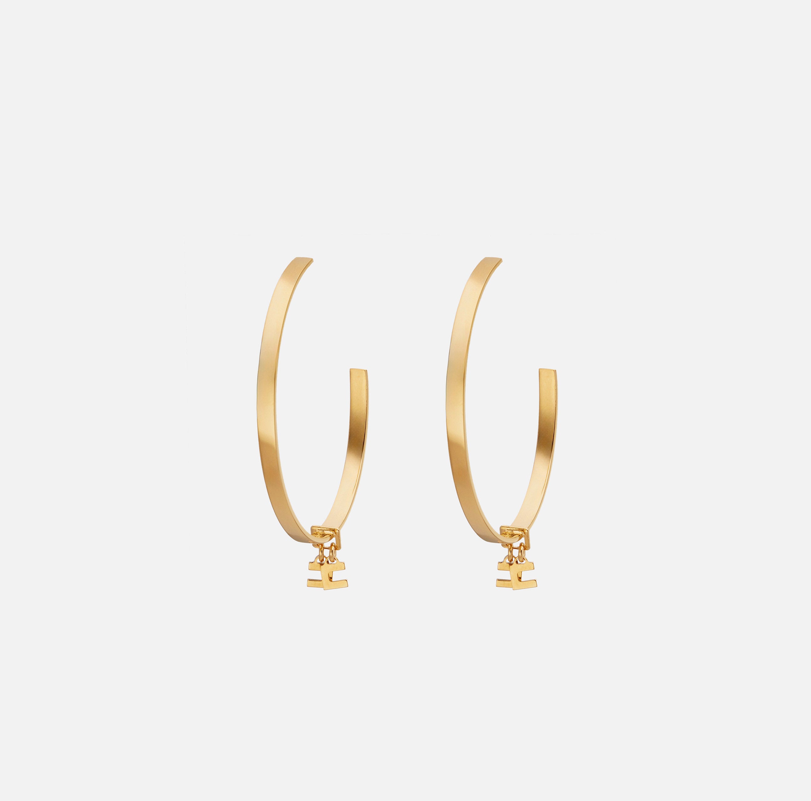 Orecchini curvi Oro Giallo con logo OR52K66E2 U95 ELISABETTA FRANCHI 
