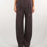 Pantaloni Dark Chocolate in fresco lana gessato PA17666E2 FO8 ELISABETTA FRANCHI 