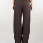Pantaloni Dark Chocolate in fresco lana gessato PA17666E2 FO8 ELISABETTA FRANCHI 