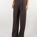 Pantaloni Dark Chocolate in fresco lana gessato PA17666E2 FO8 ELISABETTA FRANCHI 