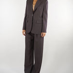 Pantaloni Dark Chocolate in fresco lana gessato PA17666E2 FO8 ELISABETTA FRANCHI 