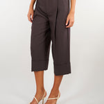 Pantaloni Dark Chocolate in fresco lana gessato PA17866E2 FO8 ELISABETTA FRANCHI 