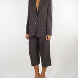 Pantaloni Dark Chocolate in fresco lana gessato PA17866E2 FO8 ELISABETTA FRANCHI 