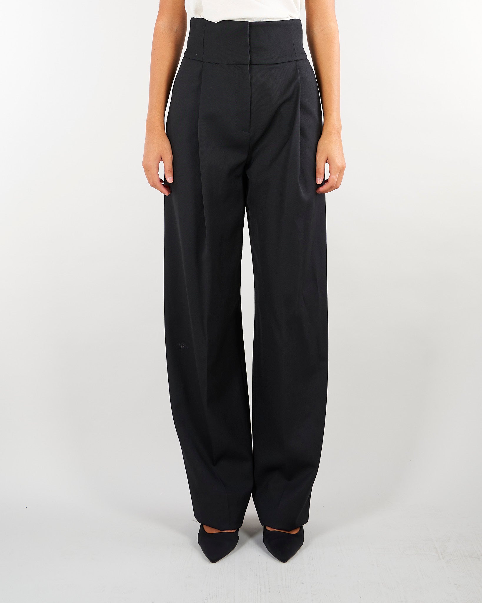 Pantaloni Nero in gabardina PA17966E2 110 ELISABETTA FRANCHI 
