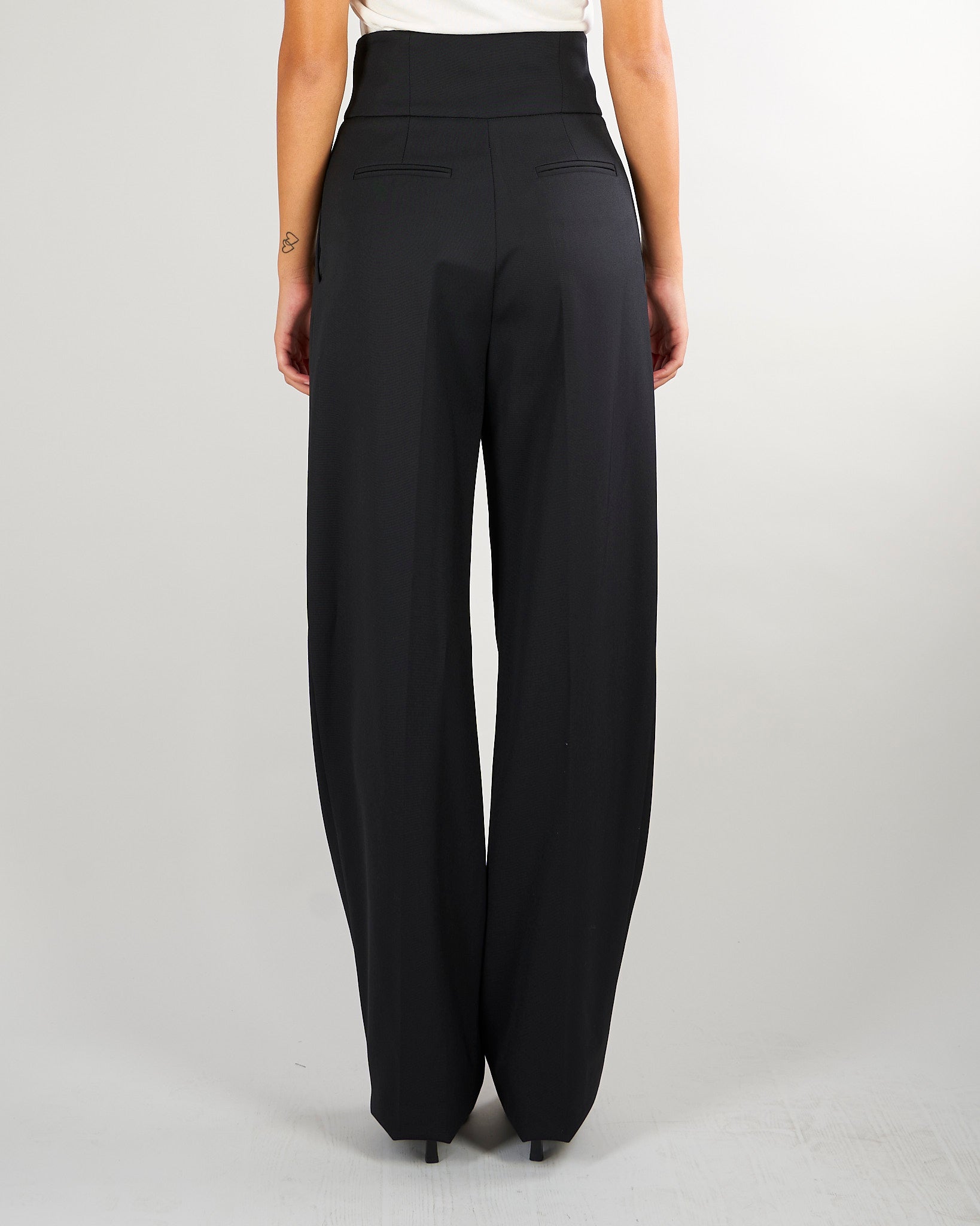 Pantaloni Nero in gabardina PA17966E2 110 ELISABETTA FRANCHI 
