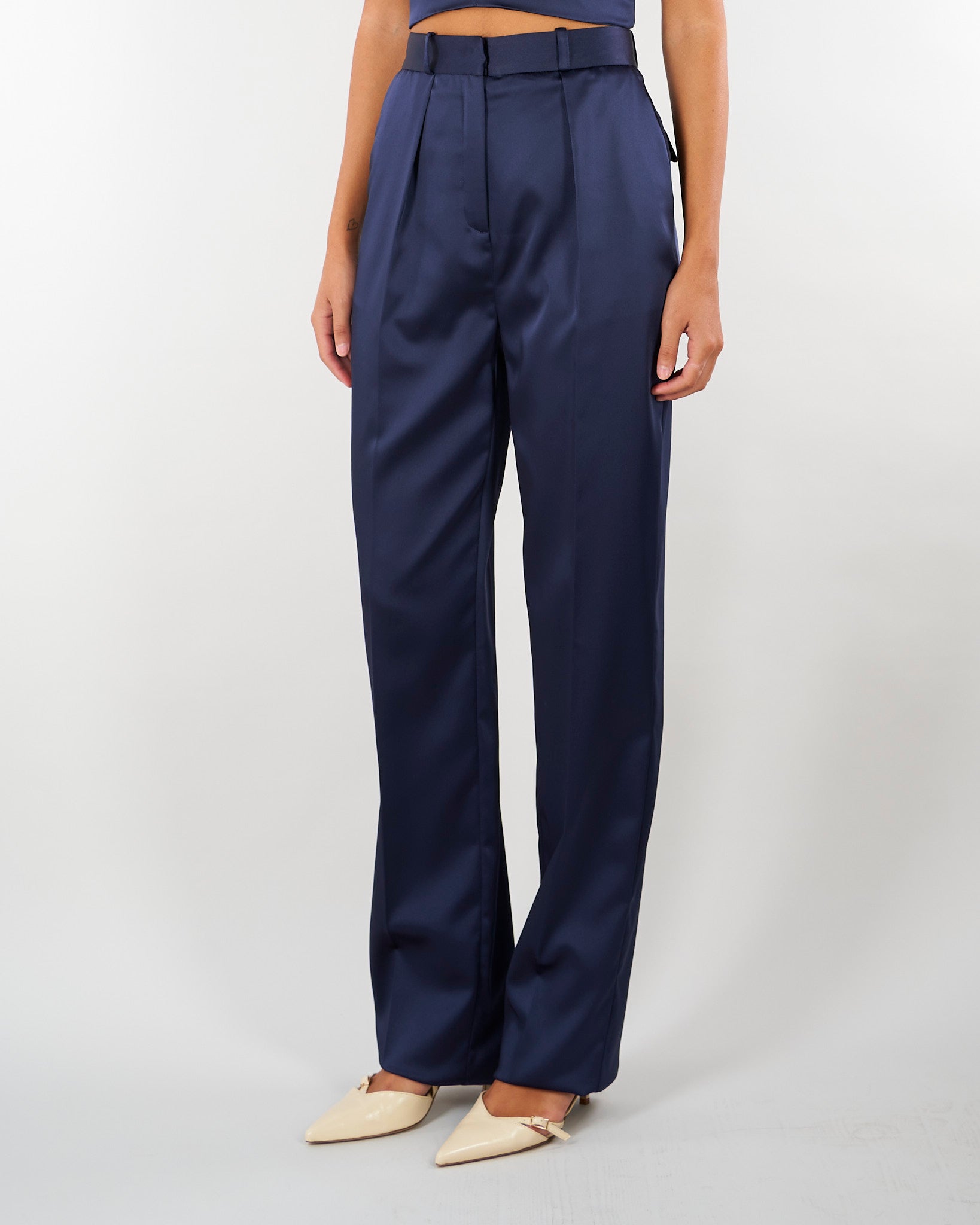 Pantaloni Blu Notte in raso stretch PA18266E2 H88 ELISABETTA FRANCHI 