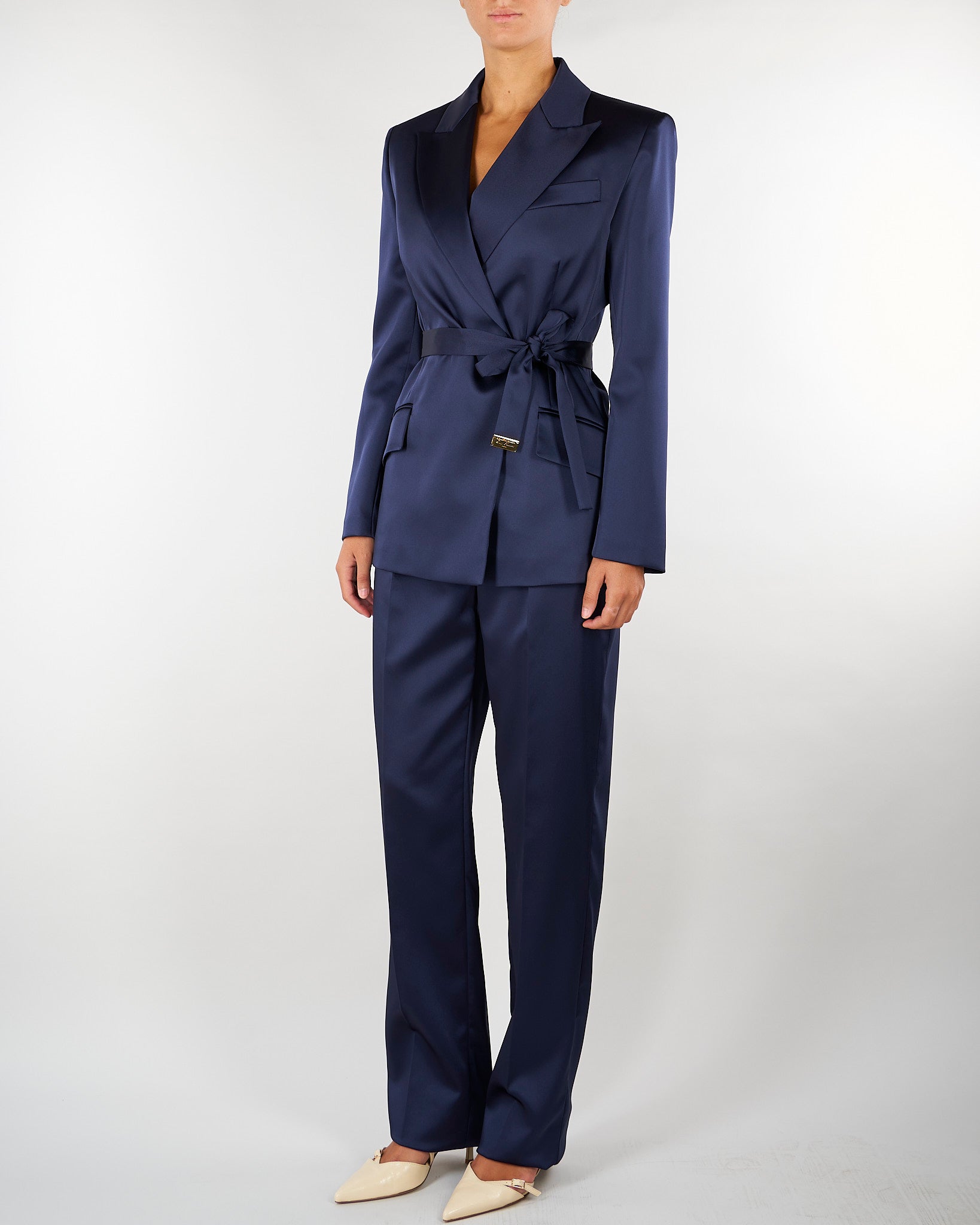 Pantaloni Blu Notte in raso stretch PA18266E2 H88 ELISABETTA FRANCHI 
