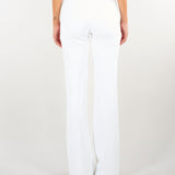 Pantaloni Avorio in doppio crêpe stretch PA19666E2 360 ELISABETTA FRANCHI 