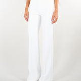 Pantaloni Avorio in doppio crêpe stretch PA19666E2 360 ELISABETTA FRANCHI 