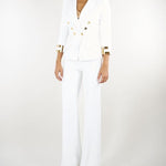 Pantaloni Avorio in doppio crêpe stretch PA19666E2 360 ELISABETTA FRANCHI 