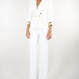 Pantaloni Avorio in doppio crêpe stretch PA19666E2 360 ELISABETTA FRANCHI 
