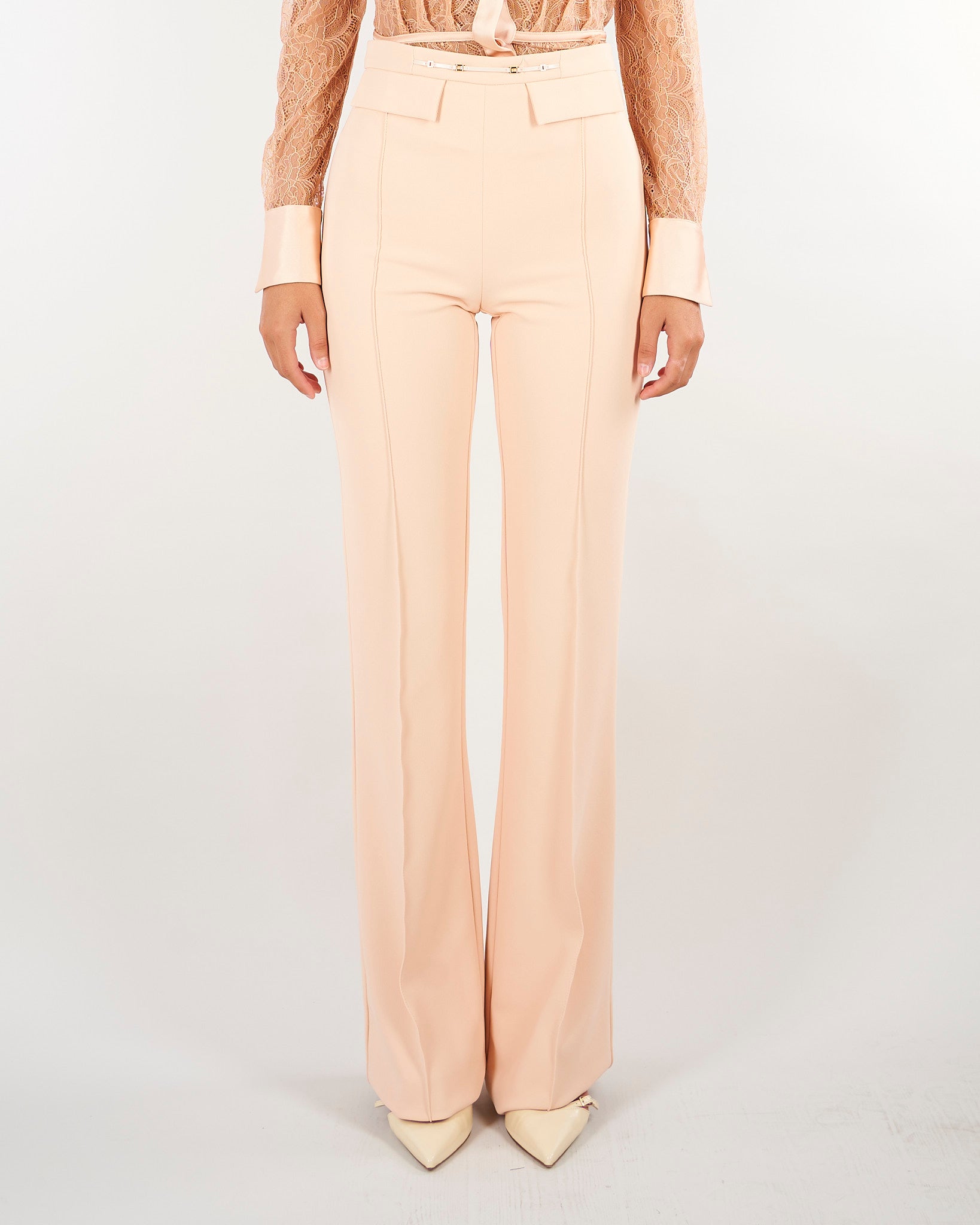 Pantaloni Nude in doppio crêpe stretch PA19666E2 EA1 ELISABETTA FRANCHI 