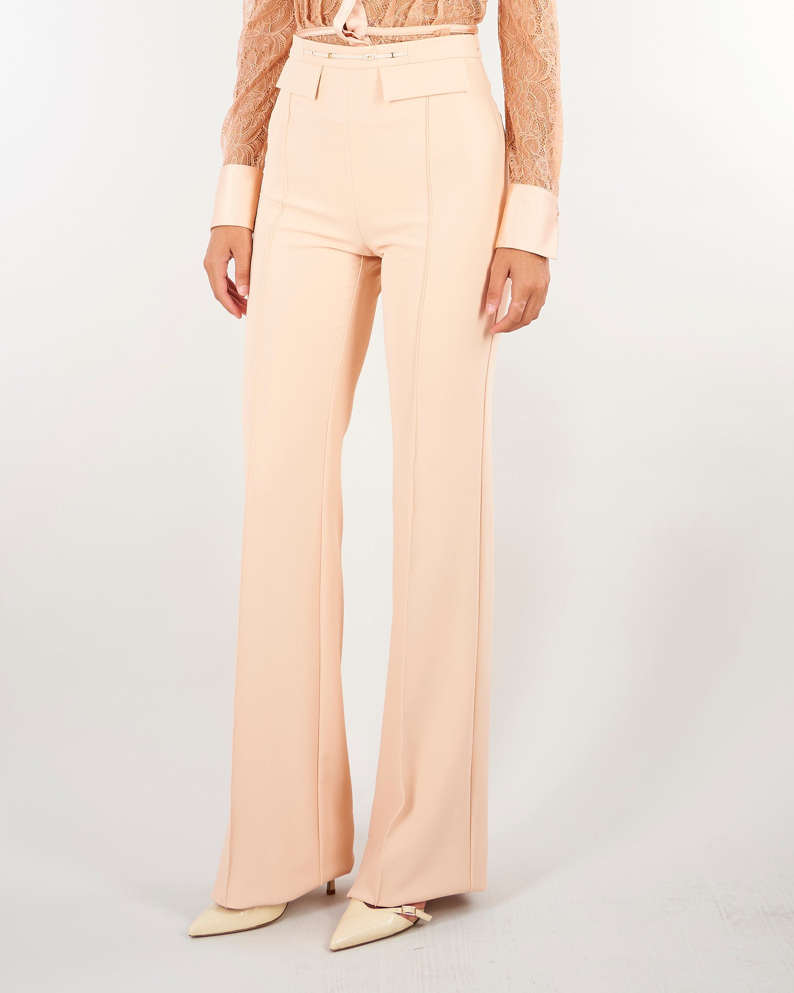 Pantaloni Nude in doppio crêpe stretch PA19666E2 EA1 ELISABETTA FRANCHI 