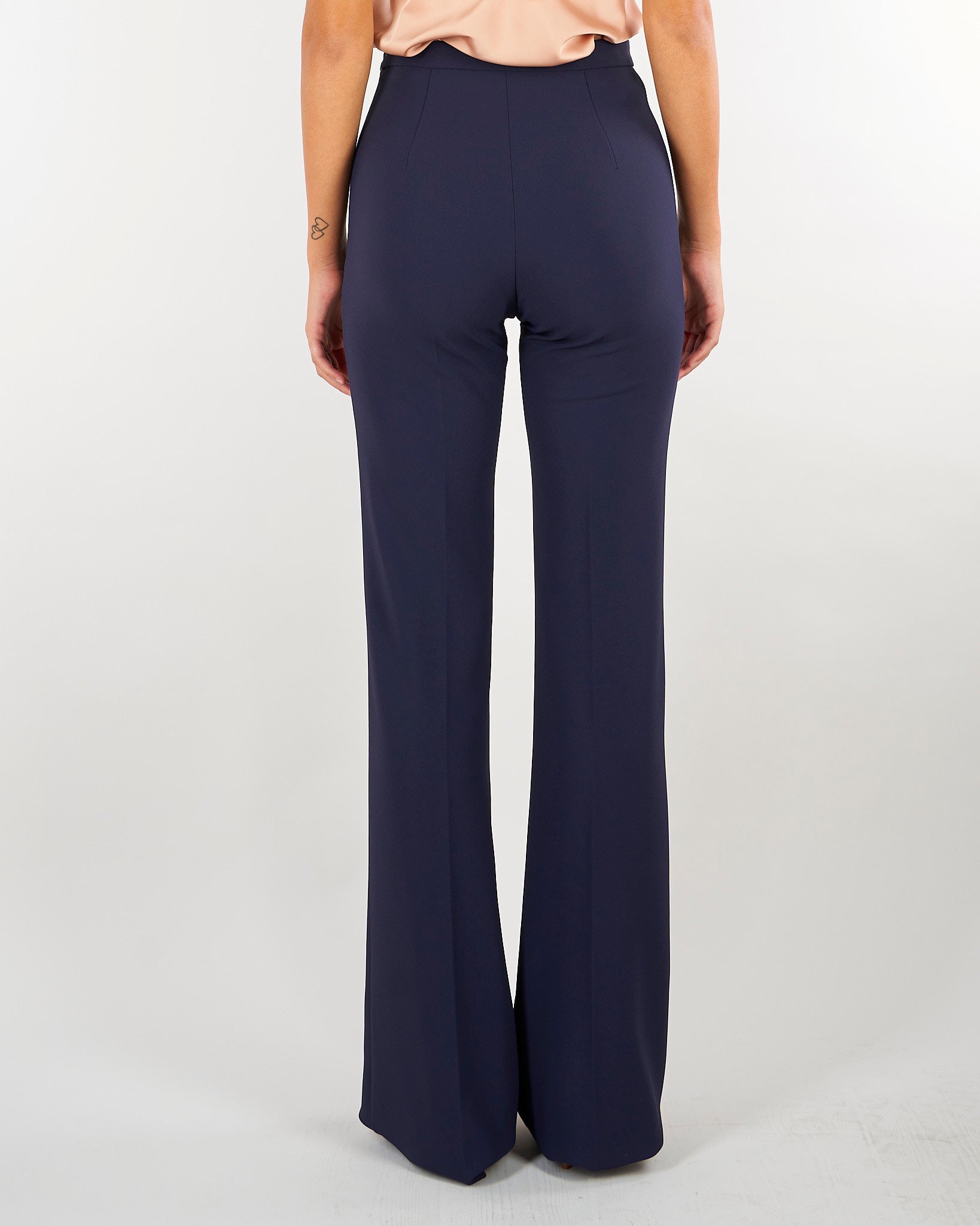 Pantaloni Blu Notte in doppio crêpe stretch PA19666E2 H88 ELISABETTA FRANCHI 