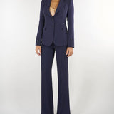 Pantaloni Blu Notte in doppio crêpe stretch PA19666E2 H88 ELISABETTA FRANCHI 