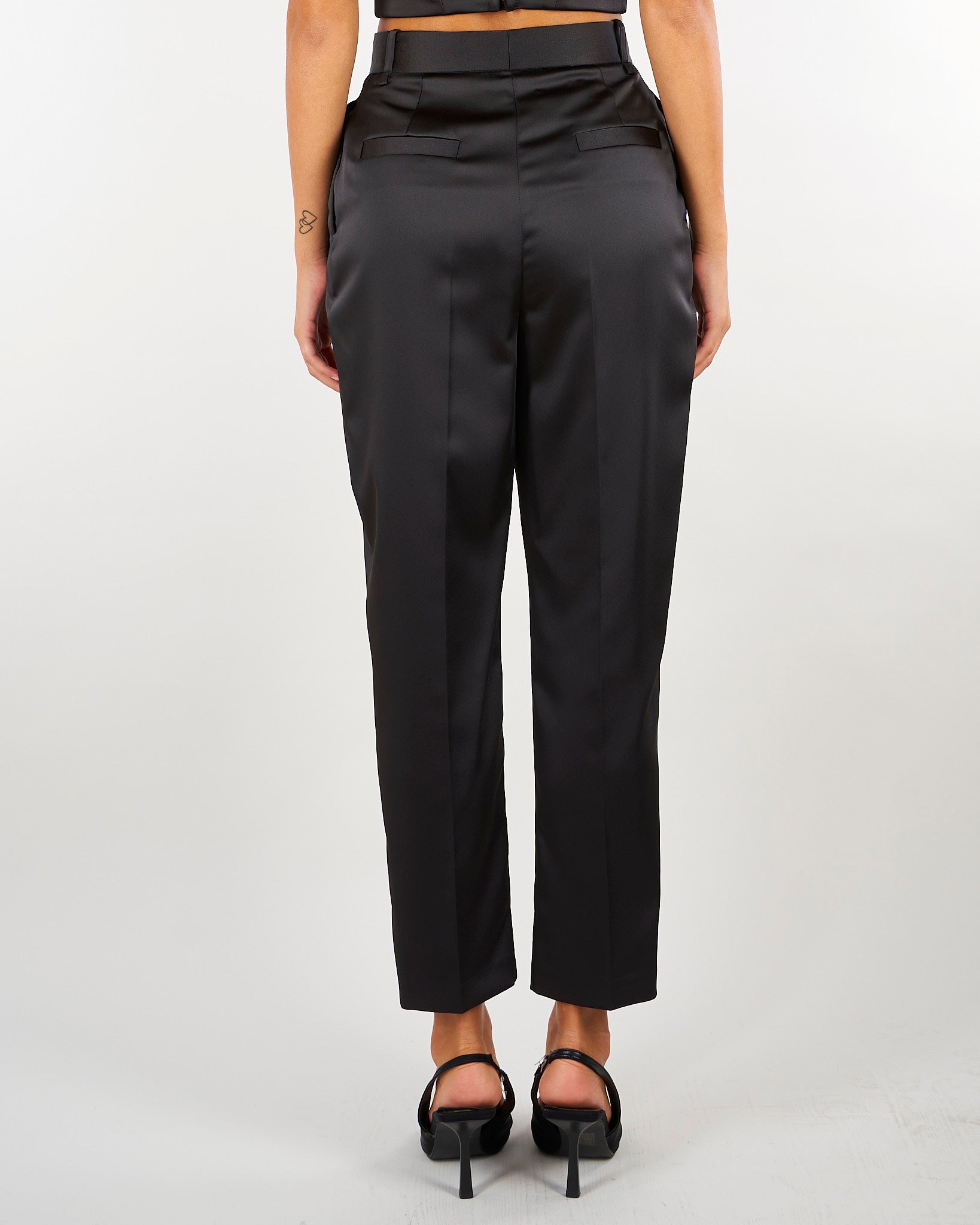 Pantaloni Nero in raso stretch PA20366E2 110 ELISABETTA FRANCHI 