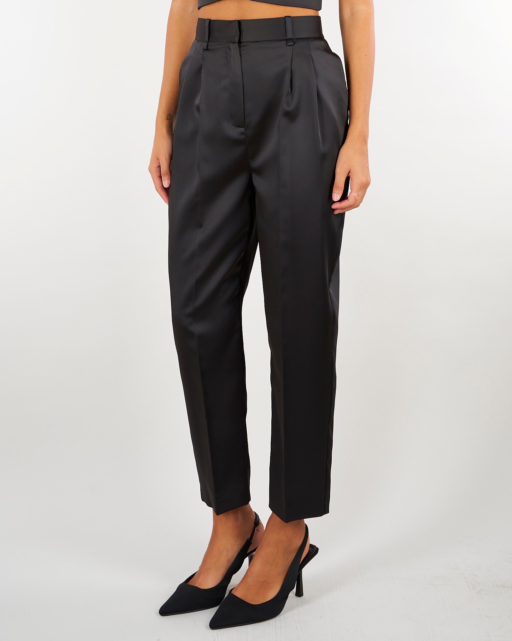 Pantaloni Nero in raso stretch PA20366E2 110 ELISABETTA FRANCHI 