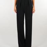 Pantaloni Nero in crêpe leggero con cintura PA20766E2 110 ELISABETTA FRANCHI 