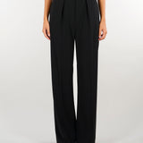 Pantaloni Nero in crêpe leggero con cintura PA20766E2 110 ELISABETTA FRANCHI 