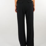 Pantaloni Nero in crêpe leggero con cintura PA20766E2 110 ELISABETTA FRANCHI 
