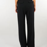 Pantaloni Nero in crêpe leggero con cintura PA20766E2 110 ELISABETTA FRANCHI 