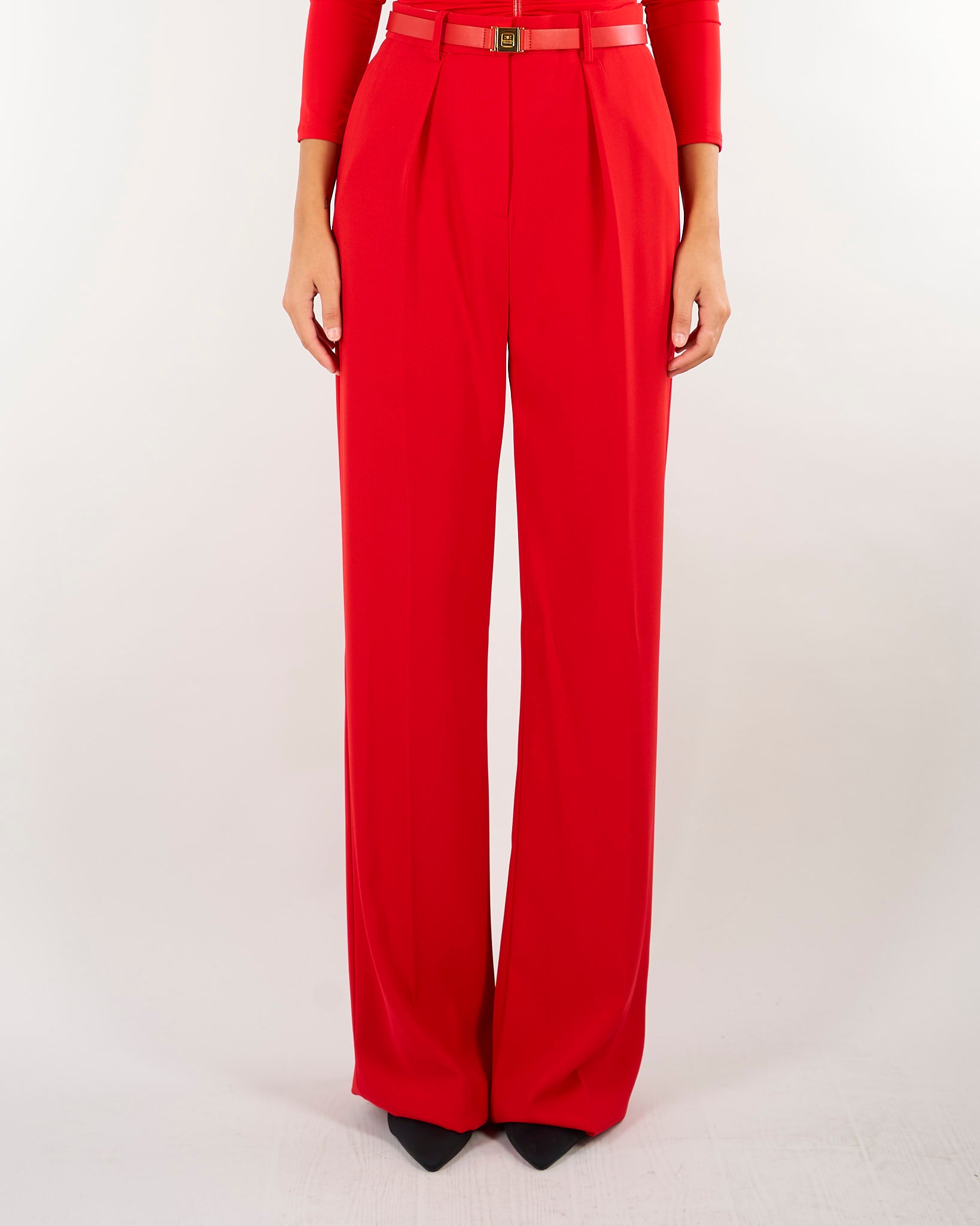 Pantaloni Red Passion in crêpe leggero con cintura PA20766E2 CG5 ELISABETTA FRANCHI 
