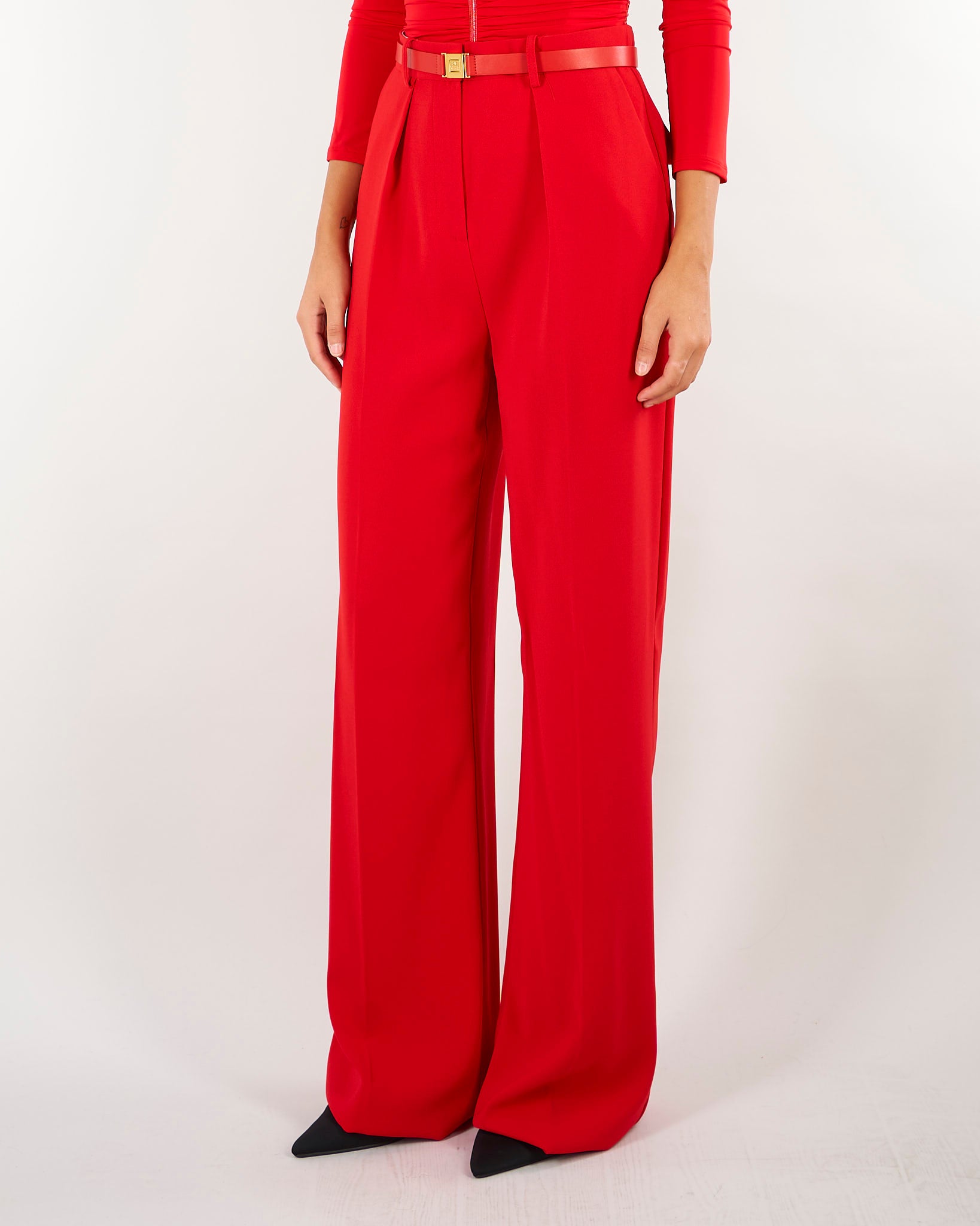 Pantaloni Red Passion in crêpe leggero con cintura PA20766E2 CG5 ELISABETTA FRANCHI 