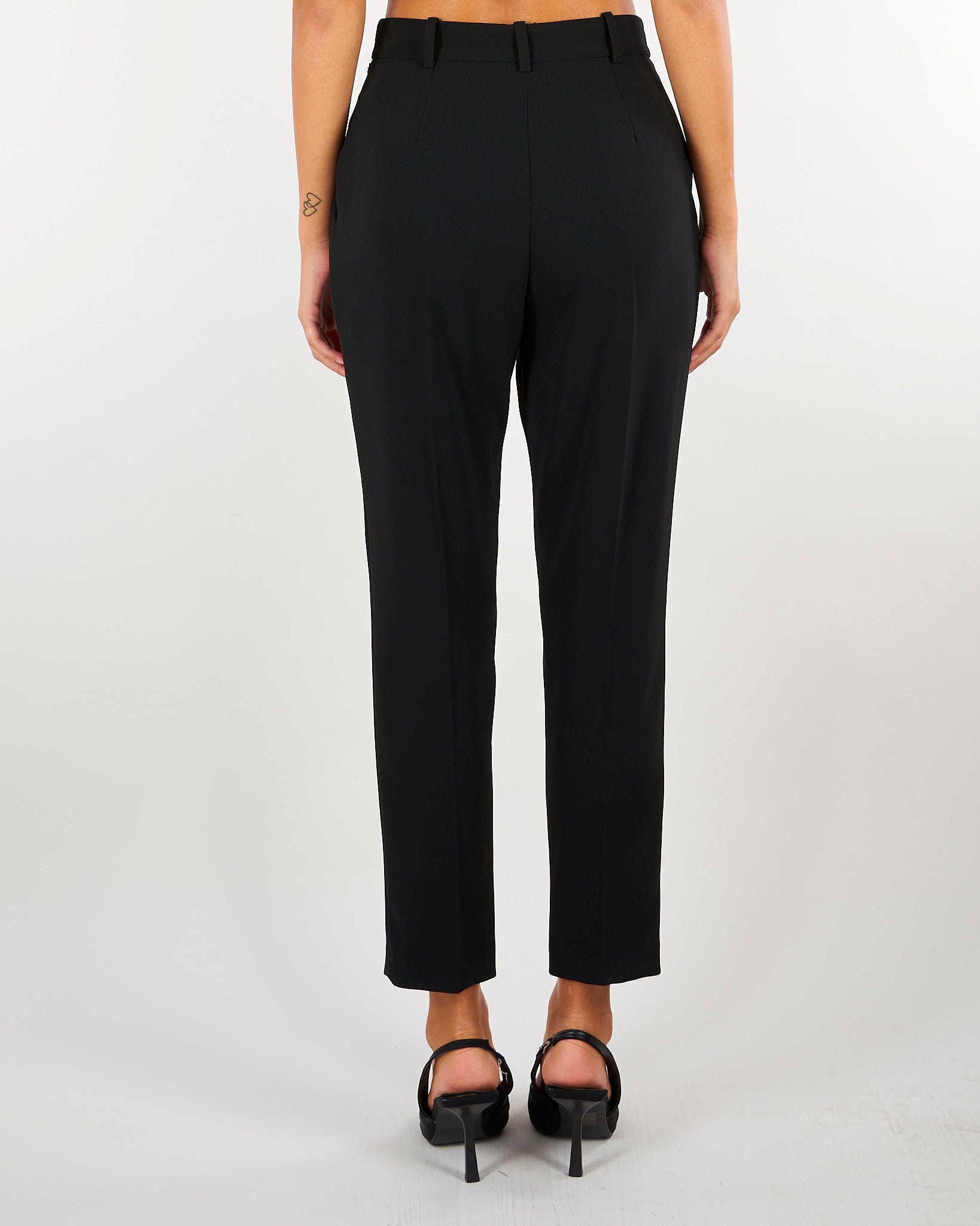 Pantaloni Nero in crêpe leggero PA20966E2 110 ELISABETTA FRANCHI 