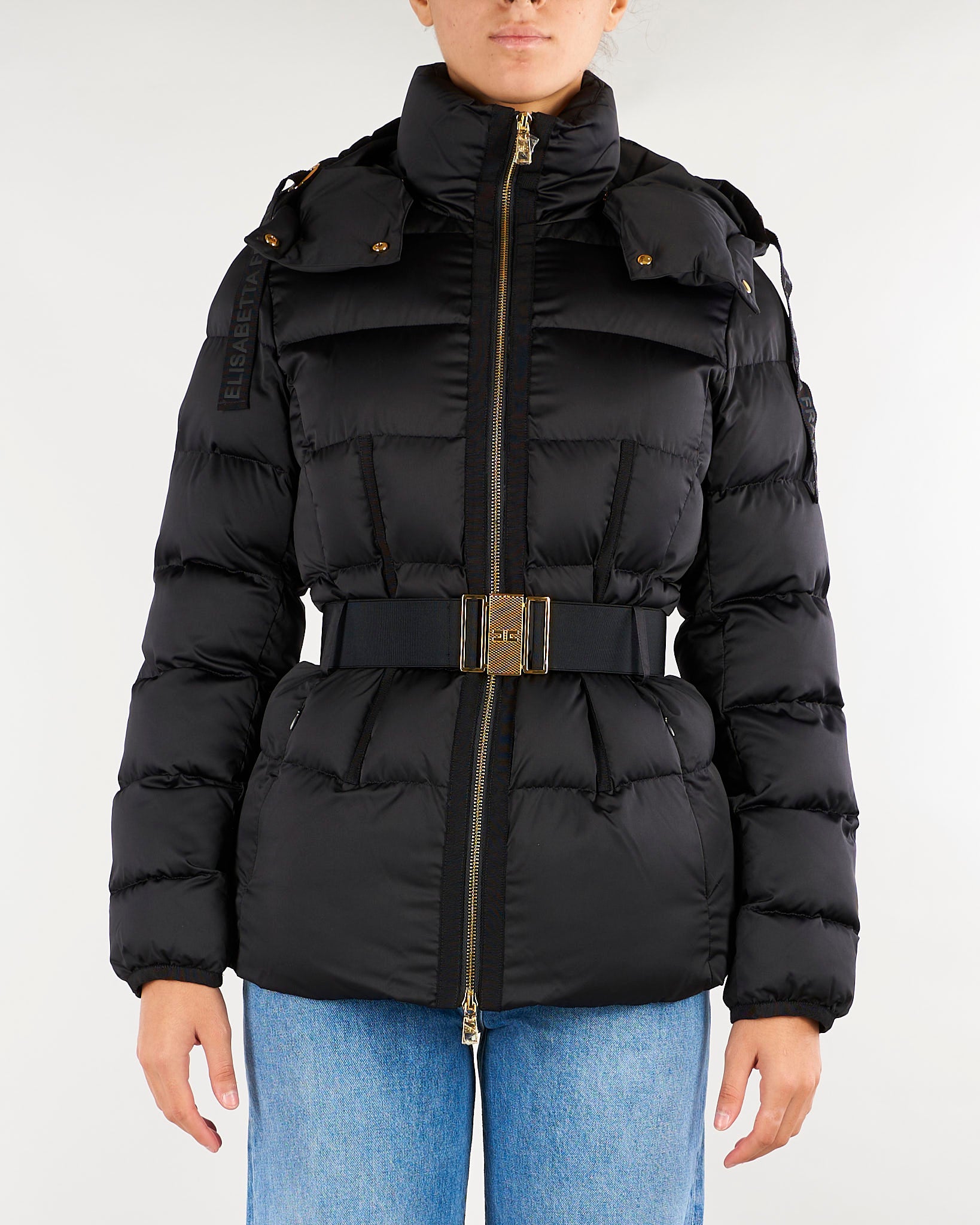 Piumino Nero in tessuto vela PI92D66E2 110 ELISABETTA FRANCHI 